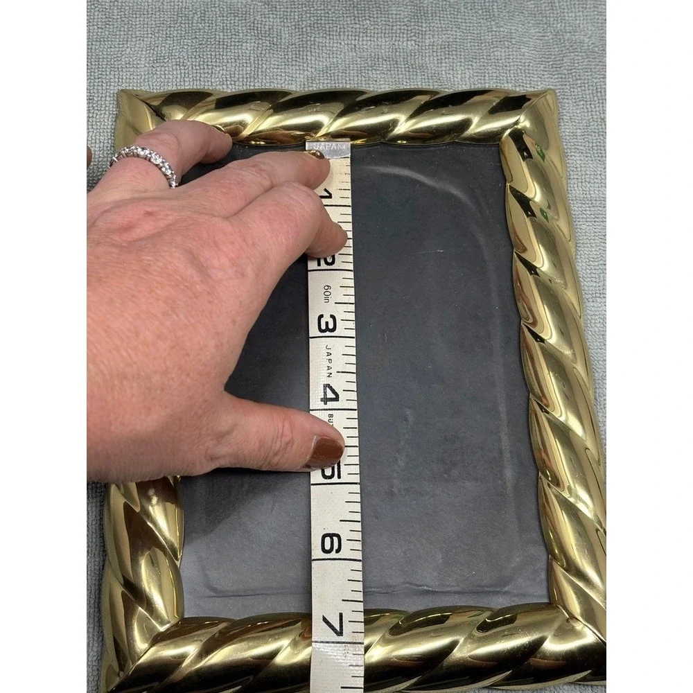 Vtg Gold Twisted Rope Metal Picture Frame 5x7 Hollywood Regency Decor Set of 2
